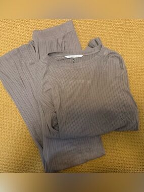 Victoria's Secret Ribbed Lounge Set in Taupe